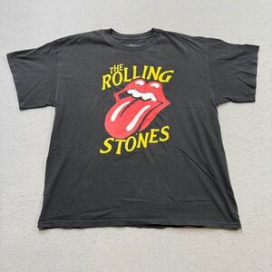 The Rolling Stones Graphic T-Shirt Men's XL Black Tongue And Lips Short Sleeve